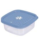 Pote de plástico decorado quadrado 580ml azul Plasutil ref.5571