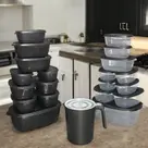 Pote de plástico Kit 21 peças Vasilhas Com Tampa Depósito para Alimentos