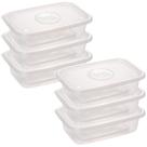 Pote de plástico Pop retangular 1,2 litros incolor com 6 unidades Plasutil ref.5774