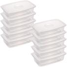 Pote de plástico Pop retangular 2,7 litros incolor com 10 unidades Plasutil ref.5775