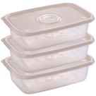 Pote de plástico Pop retangular 2,7 litros marmorizado com 3 unidades Plasutil ref.9440