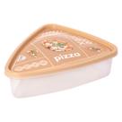 Pote de plástico porta pizza triangular para pedaços de pizzas plasútil decorado de geladeira