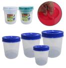Pote De Plastico Redondo Para Mantimentos Com Tampa De Rosca Colors 4 Pecas - Erca Plast Pote De Plastico Redondo Para Mantimentos Com Tampa De Rosca Colors 4 Pecas - Erca Plast