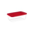 Pote de Plástico Retangular 350ml com Tampa Vermelha micro-ondas, máquina de lavar louças e freezer Pote de Plástico Retangular 350ml com Tampa Vermelha micro-ondas, máquina de lavar louças e freezer