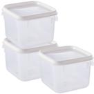 Pote de plástico transparente para freezer e micro-ondas 1,1 litros com 3 unidades Plasutil ref. 12769