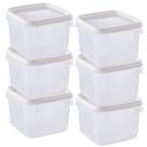 Pote de plástico transparente para freezer e micro-ondas 1,1 litros com 6 unidades Plasutil ref. 12769