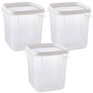 Pote de plástico transparente para freezer e micro-ondas 1,7 litros com 3 unidades Plasutil ref. 12770