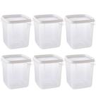 Pote de plástico transparente para freezer e micro-ondas 1,7 litros com 6 unidades Plasutil ref. 12770