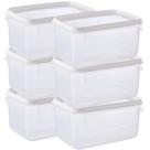 Pote de plástico transparente para freezer e micro-ondas 1,9 litros com 6 unidades Plasutil ref.2298 Pote de plástico transparente para freezer e micro-ondas 1,9 litros com 6 unidades Plasutil ref.2298