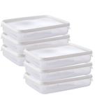 Pote de plástico transparente para freezer e micro-ondas 2 litros com 6 unidades Plasutil ref.2300