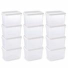 Pote de plástico transparente para freezer e micro-ondas 3 litros com 12 unidades Plasutil ref.2299