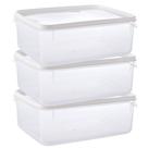 Pote de plástico transparente para freezer e micro-ondas 4,3 litros com 3 unidades Plasutil ref.2301