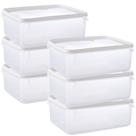 Pote de plástico transparente para freezer e micro-ondas 4,3 litros com 6 unidades Plasutil ref.2301