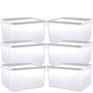 Pote de plástico transparente para freezer e micro-ondas 6,5 litros com 6 unidades Plasutil ref.2302