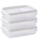 Pote de plástico transparente para freezer e micro-ondas 900 ml com 3 unidades Plasutil ref.2297 Pote de plástico transparente para freezer e micro-ondas 900 ml com 3 unidades Plasutil ref.2297