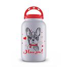 Pote de Ração 3600ml Branco Vermelho Dog Love Cachorro Filhote