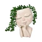 Pote de resina com plantas verdes, T-99, T-100, alto valor estético, 1 pc