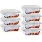 Pote de Vidro 1040ML Vai ao Forno, Microondas Com Tampa 7Un