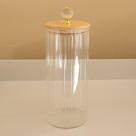 Pote de Vidro 1050ml de vidro canelado transparente cristal Porta Mantimentos cozinha Pote Hermético