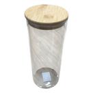 Pote de Vidro 1800ml Tampa de Bambu Natural Vedação Eficiente Pote de Vidro 1800ml Tampa de Bambu Natural Vedação Eficiente