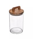 Pote de Vidro 1l com Tampa Bambu