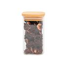 Pote de vidro 250ml com tampa de bambu hermético quadrado - Tüd