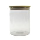 Pote de vidro 400 ml com tampa em bambu e vedação de silicone