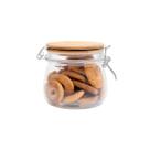 Pote de vidro 450ml com tampa de bambu e trava - Oikos
