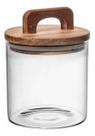 Pote de Vidro 700ml com Tampa Bambu