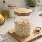 Pote de Vidro Borossilicato com Tampa de Bambu 950 ml