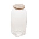 Pote de Vidro Borossilicato com Tampa de Madeira 1,8L