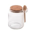 POTE DE VIDRO C/ COLHER BAMBU E TAMPA ROLHA 240ml - LYOR