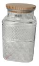 Pote De Vidro C/tampa Em Madeira 1,9l