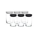 Pote De Vidro Canary 6 Pecas Preto E Branco 700Ml Cn12