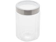 Pote de Vidro Com tampa de Aço inox com visor Acrílico 1,2L