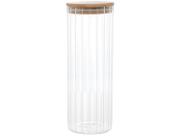 Pote de vidro com tampa de bambu 1,1l