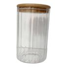 Pote de Vidro com Tampa de Bambu 700ml Borossilicato Canelado Wolff