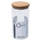 Pote De Vidro Com Tampa De Bambu Bahia Oxford 1200ml