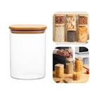 Pote de Vidro com Tampa de Bambu Hermético Porta Mantimentos Organizador 550ml 12cm Quadrado Em Casa Tem Pote de Vidro com Tampa de Bambu Hermético Porta Mantimentos Organizador 550ml 12cm Quadrado Em Casa Tem