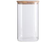 Pote de Vidro com Tampa de Bambu Oikos 1,4L Hermético Quadrado