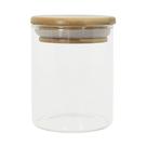 Pote de Vidro com Tampa de Bambu Oikos 200ML Hermético Redondo
