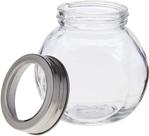 Pote de vidro com tampa de metal e acrílico 200 ml lyor