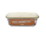 Pote de Vidro com Tampa em Bambu Retangular 1040 ml