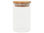 Pote de Vidro de Mantimentos 250ml C/ Tampa de Bambu Oikos