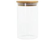 Pote de Vidro de Mantimentos 600ml C/ Tampa de Bambu Oikos