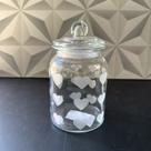 Pote de vidro decorado com coração tampa hermética transparente para alimentos mantimentos bolacha biscoito coracao