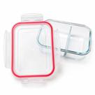 Pote de Vidro Hermético 1040ml com Divisória 2 Compartimentos e Tampa