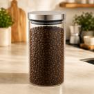 Pote de Vidro Hermético 1,5L com Tampa Inox Vedação Silicone Porta Mantimentos Cozinha