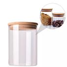 Pote De Vidro Hermético 400ml Tampa de Bambu