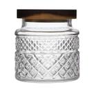 Pote De Vidro Hermético 600ml Com Tampa De Madeira Elegante